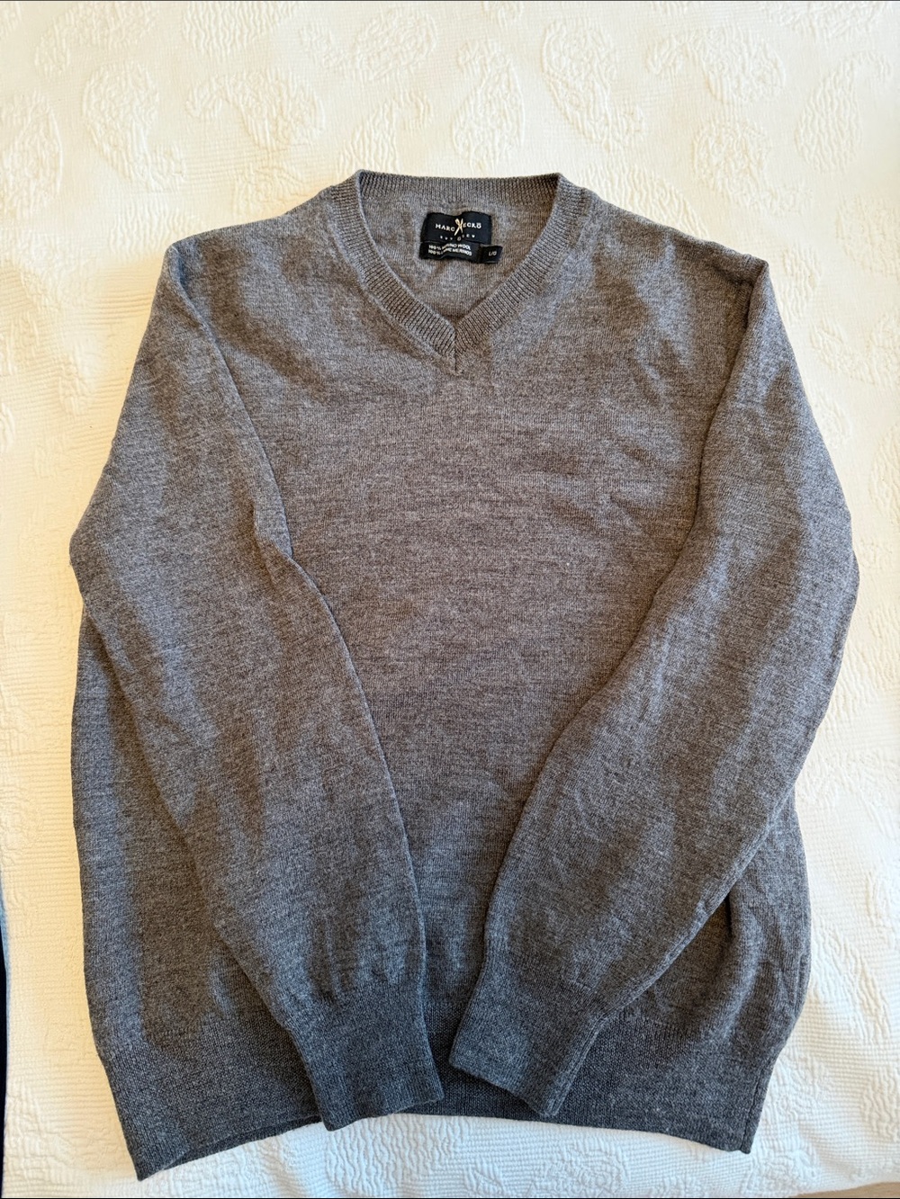 Marc Ecko Men's V-Neck Sweater in Charcoal Gray